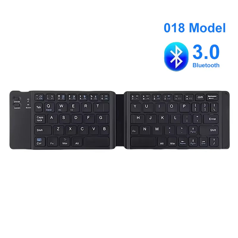 Bluetooth 5.0 Keyboard TriFold Keyboard Mini Keyboard with Touchpad Rechargeable Wireless Keyboard for Windows Android Ios